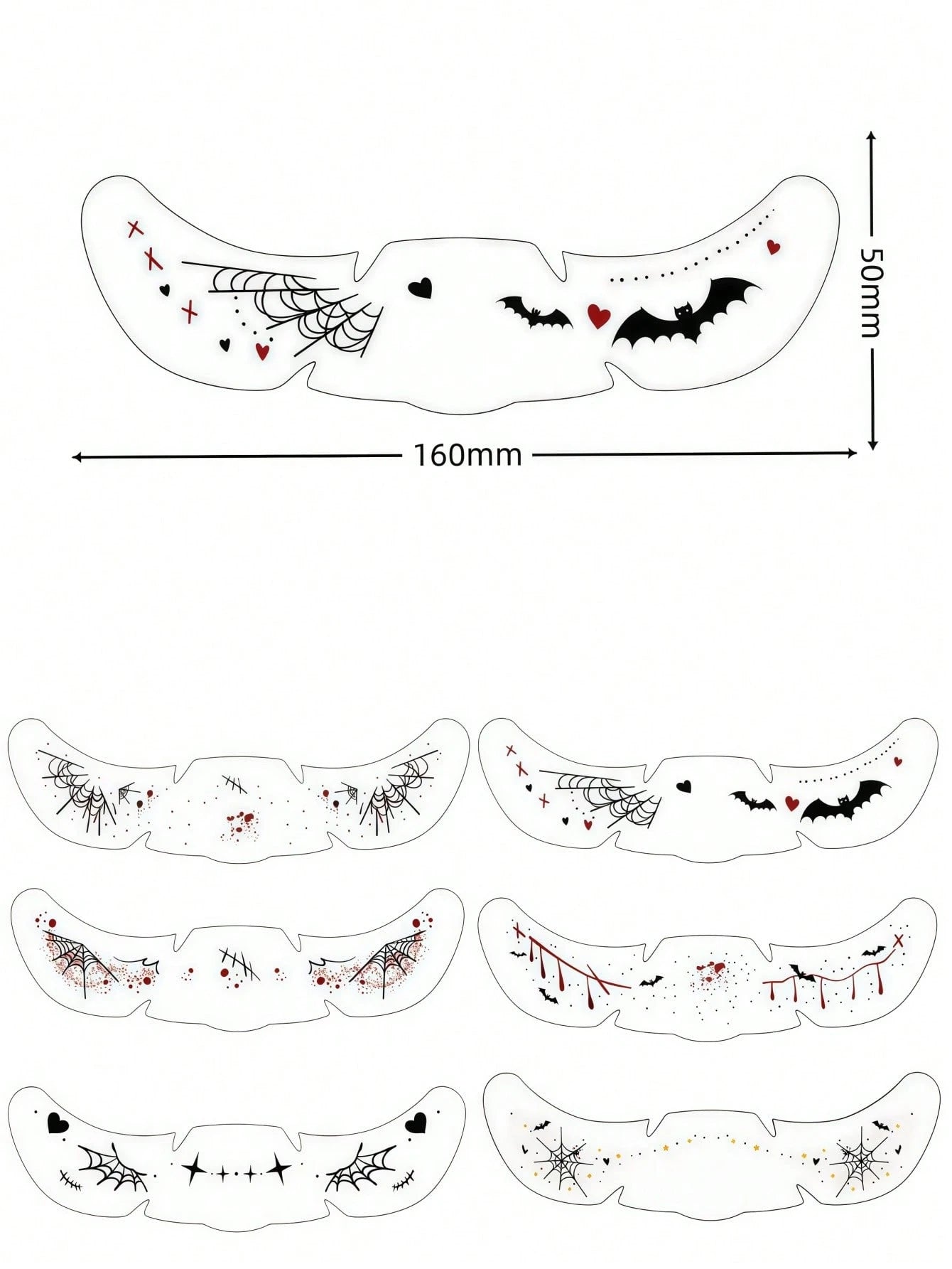 6 Sheets Halloween Freckles Witch Face Tattoos Spider Web Tattoo Cute Bat Tattoos Waterproof Fake Scar Vampire Makeup For Festival Halloween Prank Cosplay Carnival Decorations