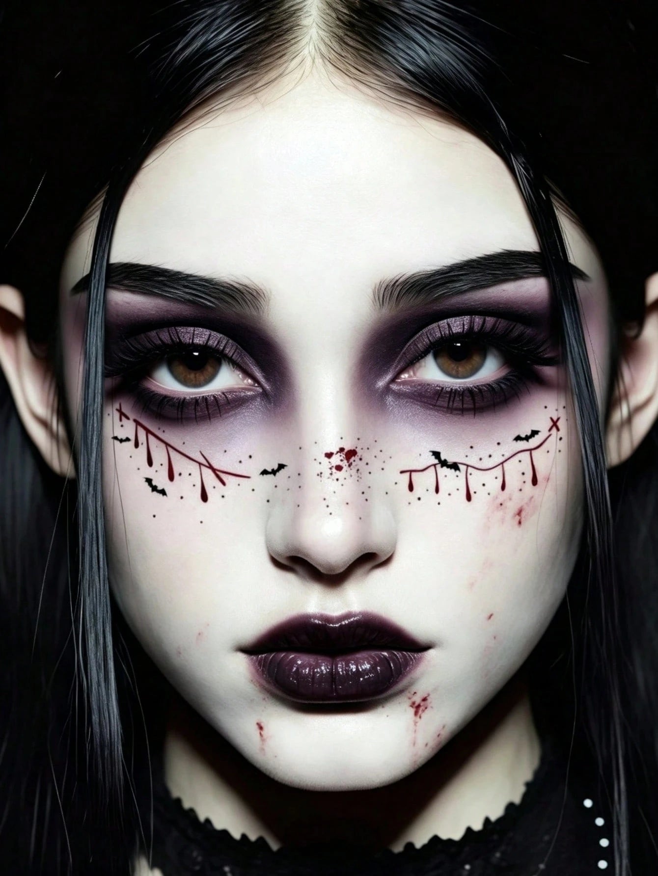 6 Sheets Halloween Freckles Witch Face Tattoos Spider Web Tattoo Cute Bat Tattoos Waterproof Fake Scar Vampire Makeup For Festival Halloween Prank Cosplay Carnival Decorations