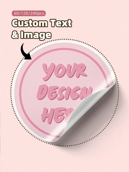 60/120/240pcs Personalized Labels- Customizable Text & Image Stickers, Custom Thank You Label Stickers, Colorful, Ideal Gift For Men, Women, Friends, Students, Youth Day, Birthday, School, Home. Mult