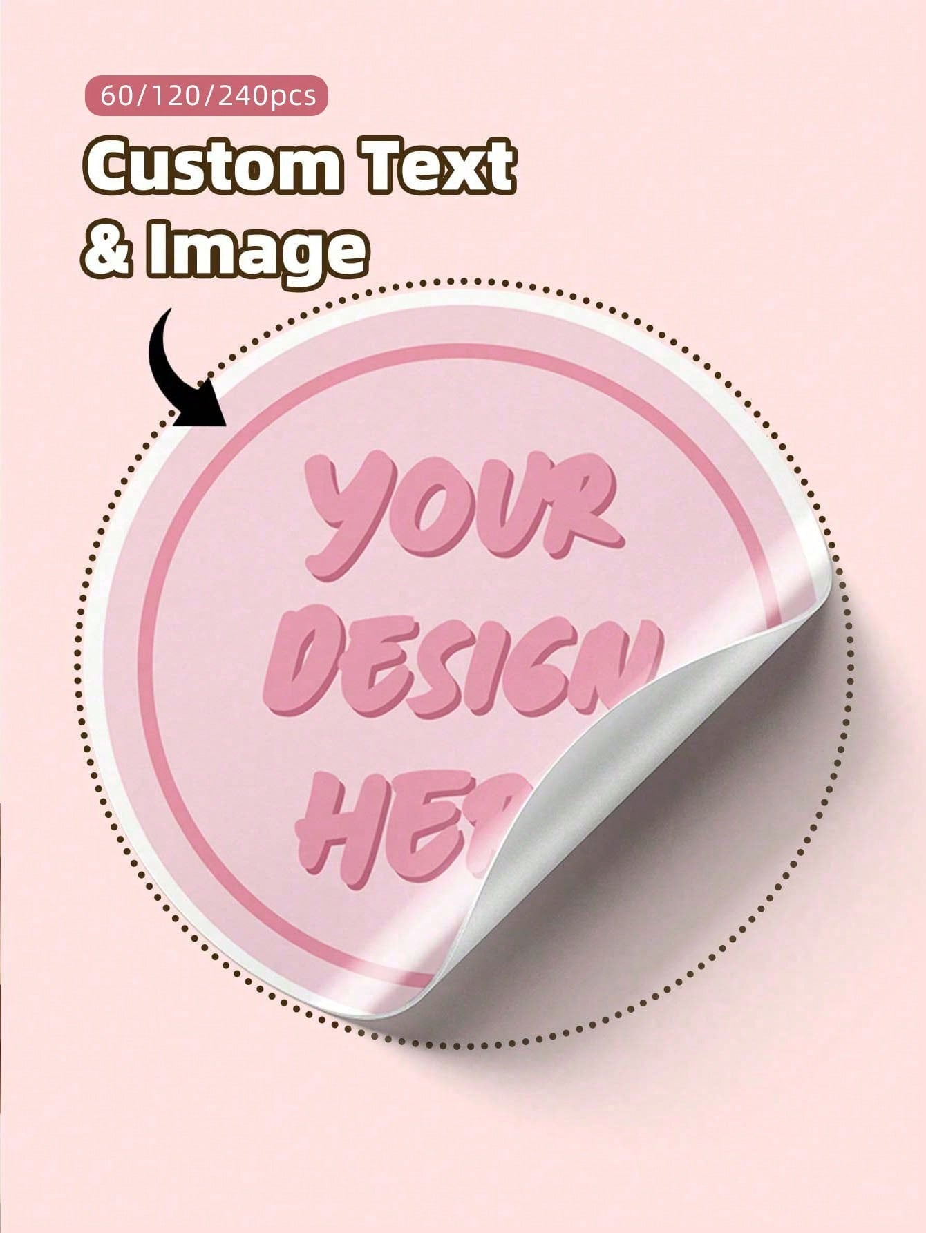 60/120/240pcs Personalized Labels- Customizable Text & Image Stickers, Custom Thank You Label Stickers, Colorful, Ideal Gift For Men, Women, Friends, Students, Youth Day, Birthday, School, Home. Mult