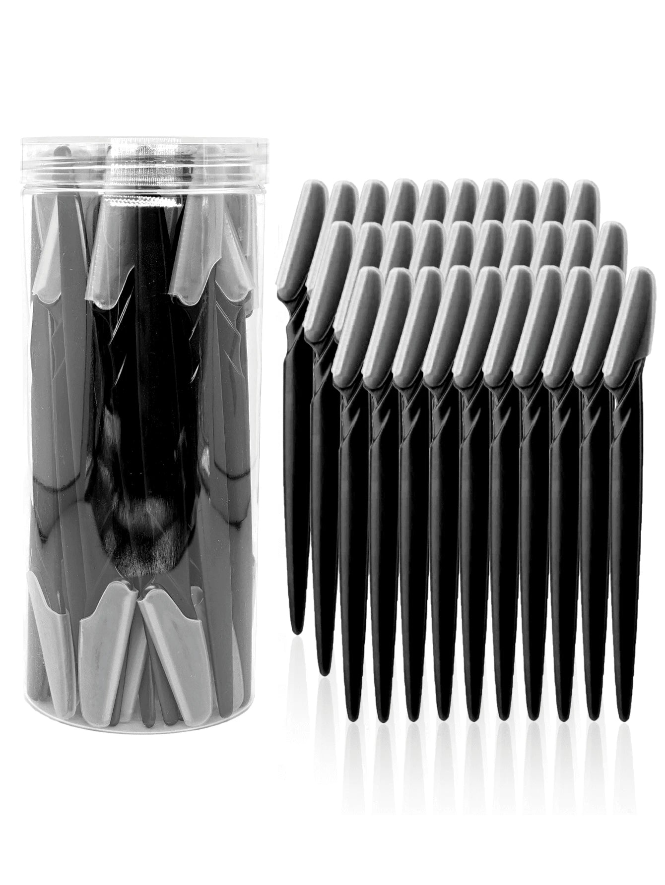 60/30/12/6/3/1pc Black Set, Eyebrow Trimmer, Exfoliating Shaver, Body Hair Trimmer And Facial Trimming Kit, Women's Eyebrow Styling Tool, Suitable For Daily Use Or Travel, Gift, Bargain, Travel Essent