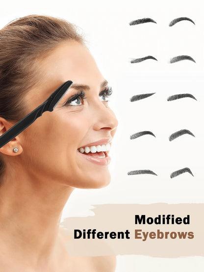 60/30/12/6/3/1pc Black Set, Eyebrow Trimmer, Exfoliating Shaver, Body Hair Trimmer And Facial Trimming Kit, Women's Eyebrow Styling Tool, Suitable For Daily Use Or Travel, Gift, Bargain, Travel Essent