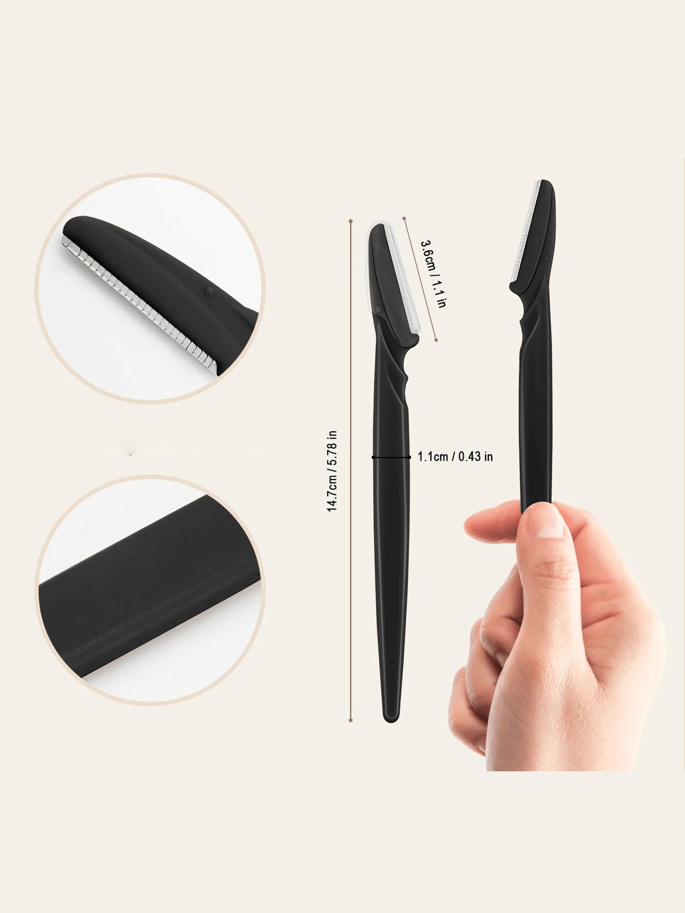 60/30/12/6/3/1pc Black Set, Eyebrow Trimmer, Exfoliating Shaver, Body Hair Trimmer And Facial Trimming Kit, Women's Eyebrow Styling Tool, Suitable For Daily Use Or Travel, Gift, Bargain, Travel Essent