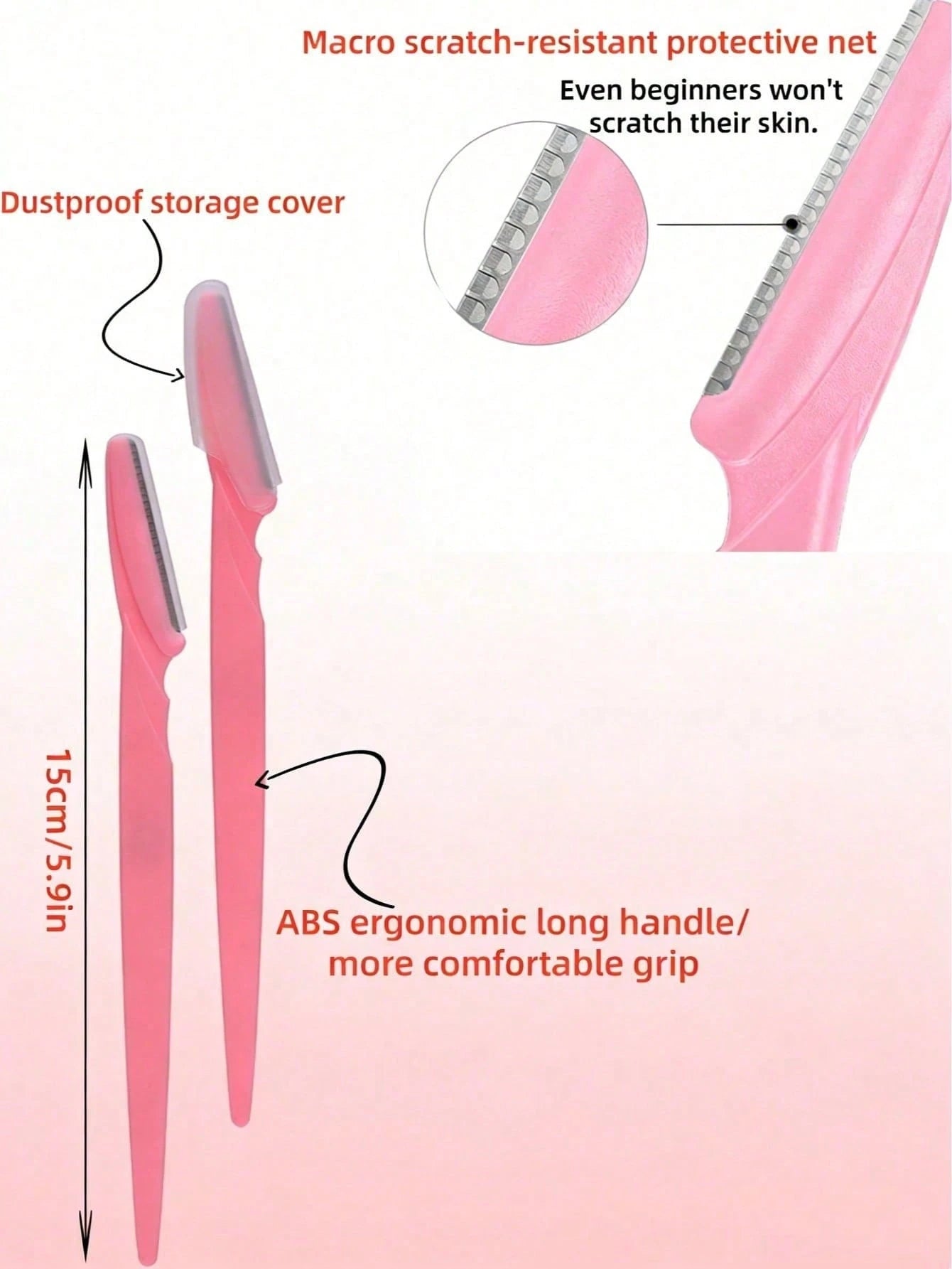 60/50/40/30/20/12/5pcs Portable Eyebrow Trimmer Set, Ergonomic Handle Body Hair Remover, Shaver With Anti-Scratch Blade Guard, Beauty Tool