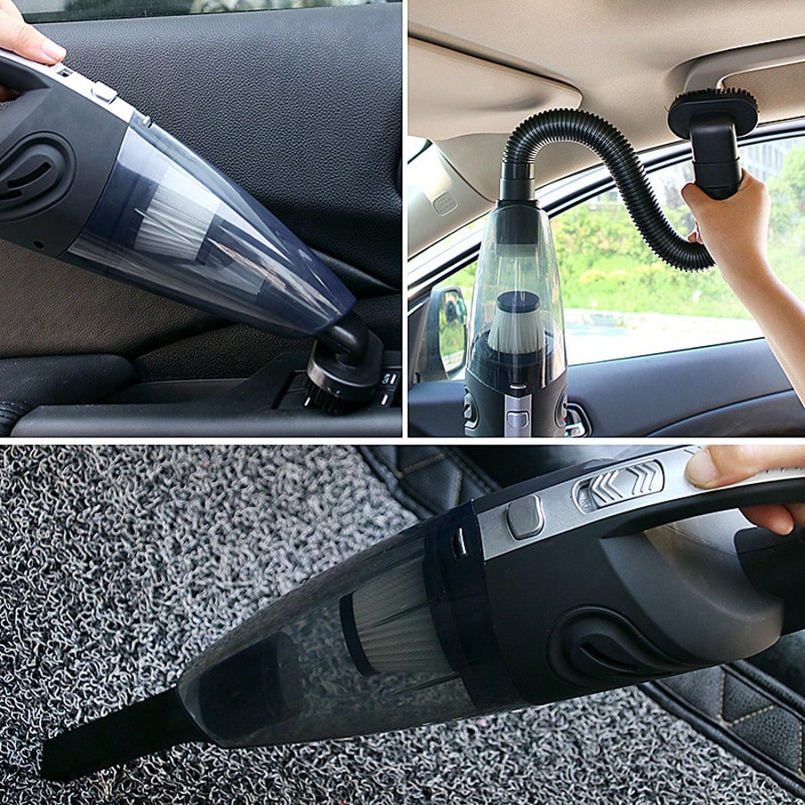 6000Pa Powerful Suction Wet Dry Cordless Handheld Vacuum, Lightweight 2000mAh USB Rechargeable Portable Cleaner With Attachments For Car Home Office Crevice Cleaning