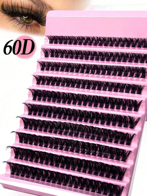 60D Natural Soft Curly Single Eyelash Extensions 8-16mm Mixed Length 0.07mm C/D 80/140/200pcs 3D Effect False Eyelashes, 4/7/10 Rows, Suitable For Light Makeup, Heavy Makeup And Daily Wear, Easy To Ca