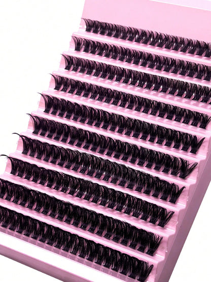 60D Natural Soft Curly Single Eyelash Extensions 8-16mm Mixed Length 0.07mm C/D 80/140/200pcs 3D Effect False Eyelashes, 4/7/10 Rows, Suitable For Light Makeup, Heavy Makeup And Daily Wear, Easy To Ca