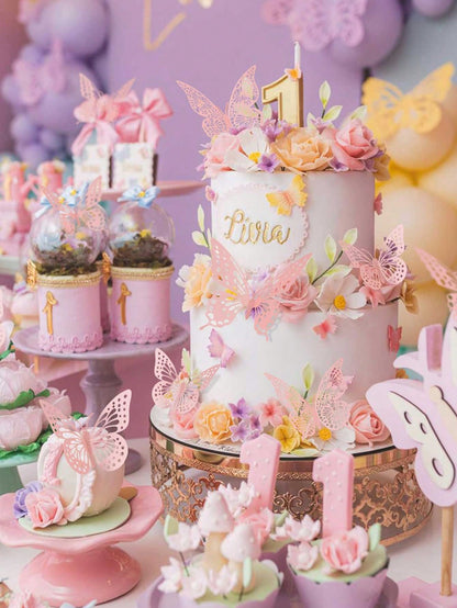 60pcs 3D Butterfly Wall Stickers, 4 Styles 3 Sizes, Butterfly Birthday Decor, Butterfly Party Decor, Cake Decor, Nursery Decor, Removable Stickers (Pink)