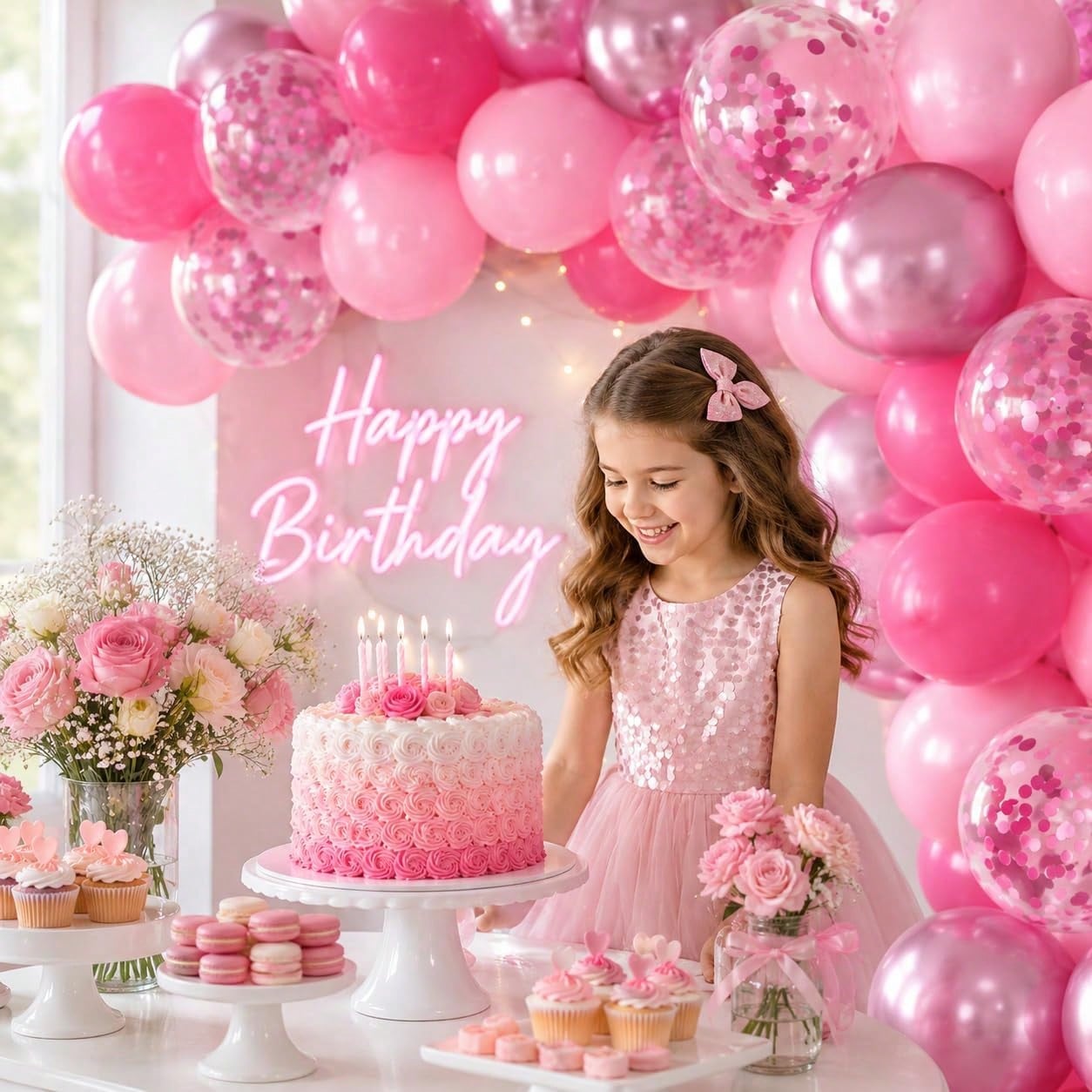 60pcs Pink Balloon Set, Metallic, Light Pink And Baby Pink Party Balloons, Foil Sequin Balloons, Suitable For Girls Birthday Party, Wedding, Bridal Shower, Baby Shower, Mother's Day, Bachelorette Par