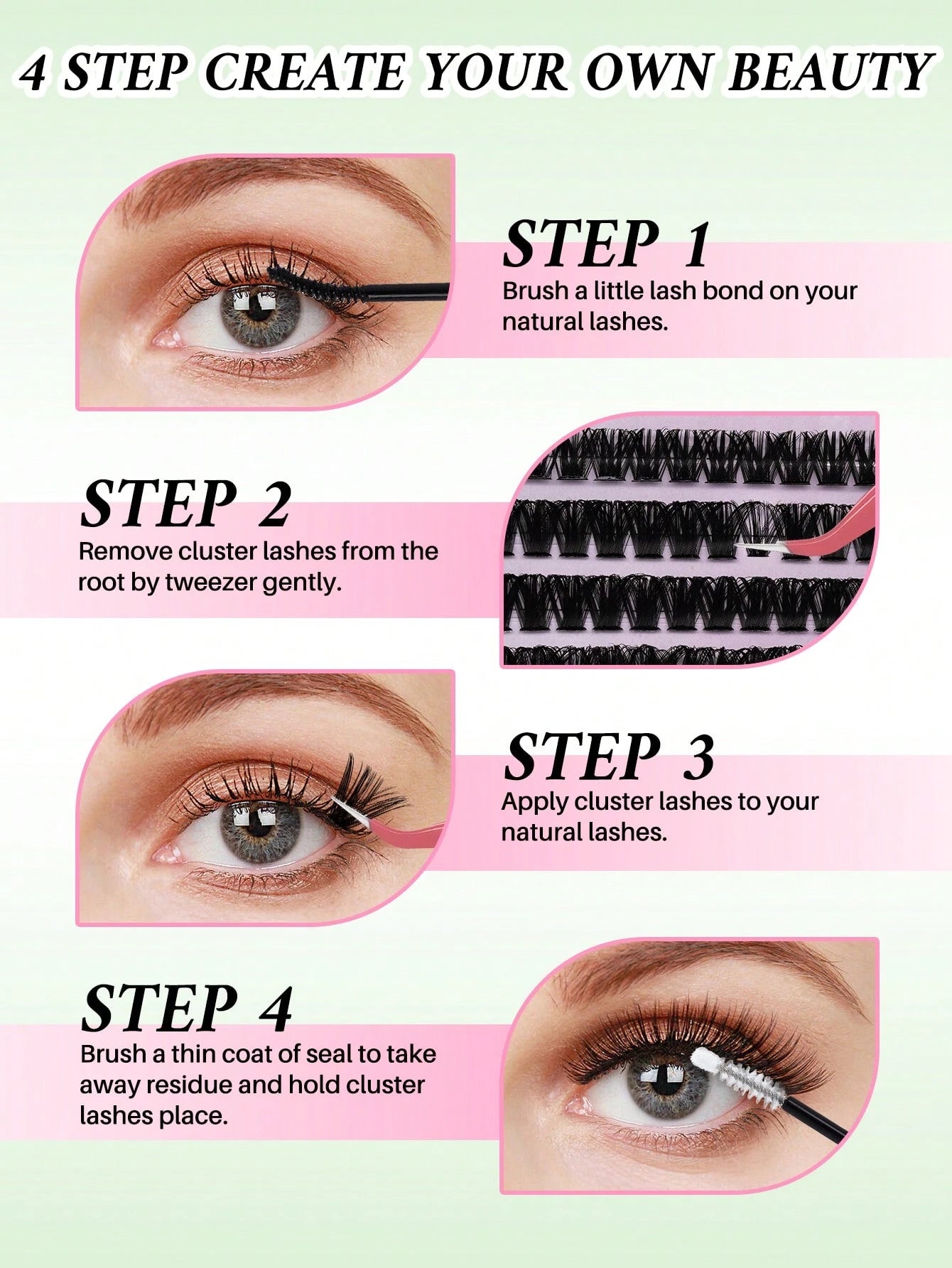 640pcs Mixed DIY Eyelash Extension Kit, High Capacity Individual Lashes, 9-16mm Mixed D-Curl Effect, Natural Lightweight, Soft & Comfortable, Long-Lasting. Kit Includes Lash Glue, Tweezers And Lash Br