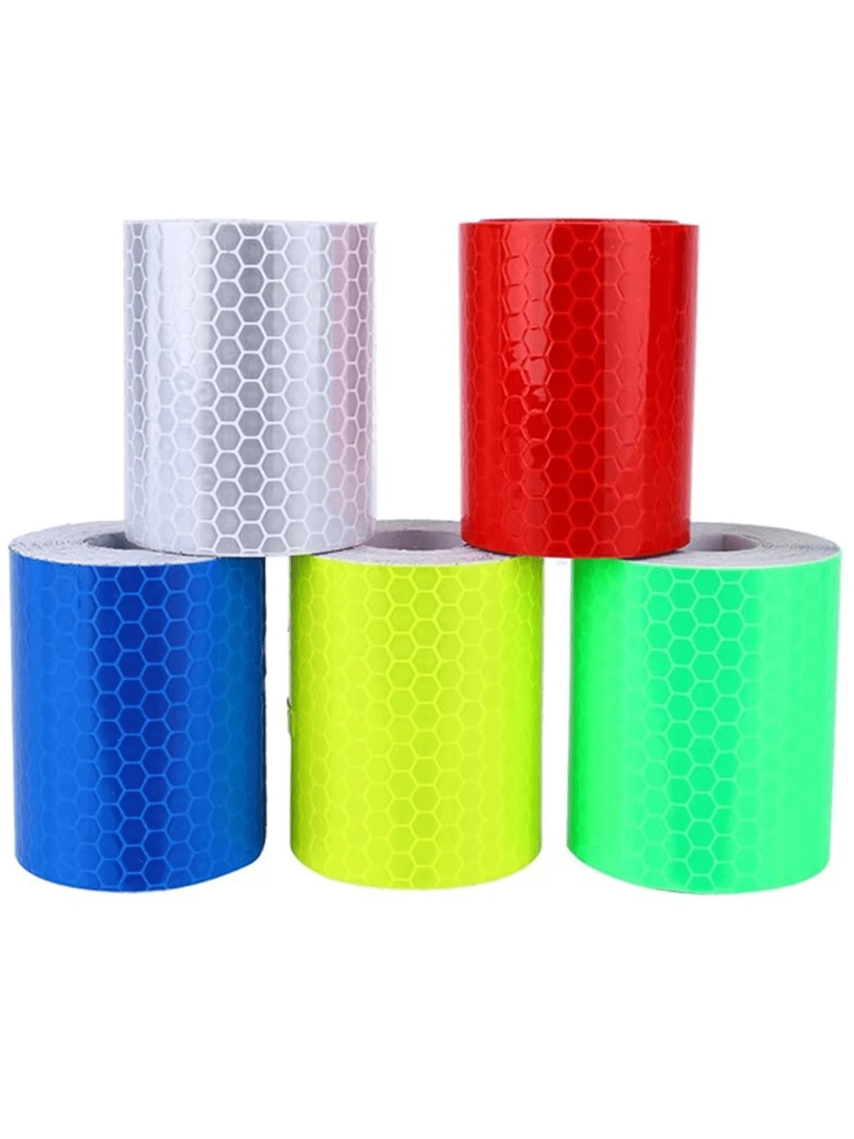6pcs Hexagon Reflective Stickers, Car Reflective Decals, Vehicle Reflective Film, Reflective Strips, Collision Warning Stickers