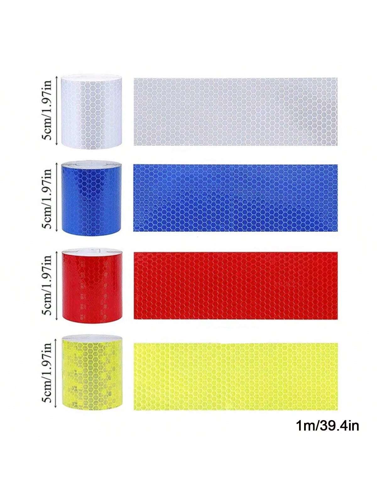 6pcs Hexagon Reflective Stickers, Car Reflective Decals, Vehicle Reflective Film, Reflective Strips, Collision Warning Stickers