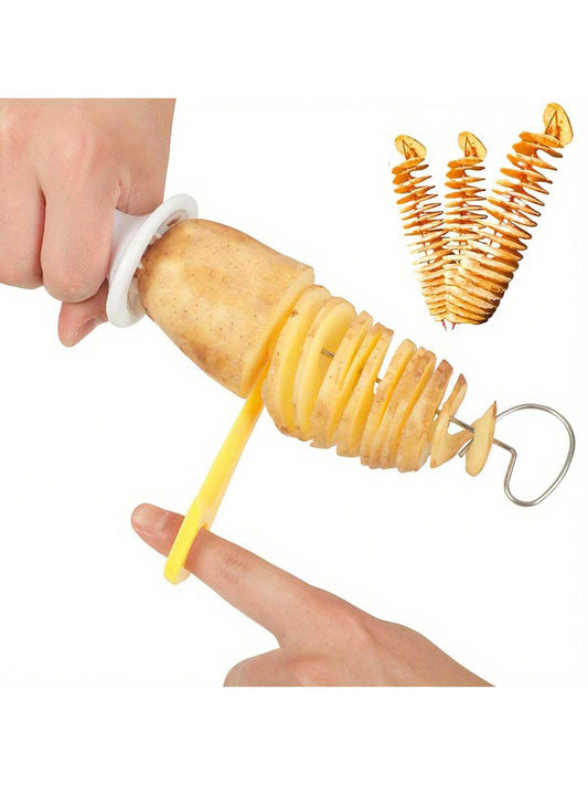 6pcs Multi-Function Tornado Potato Slicer, Manual Potato Slicing Tool For BBQ And Kitchen