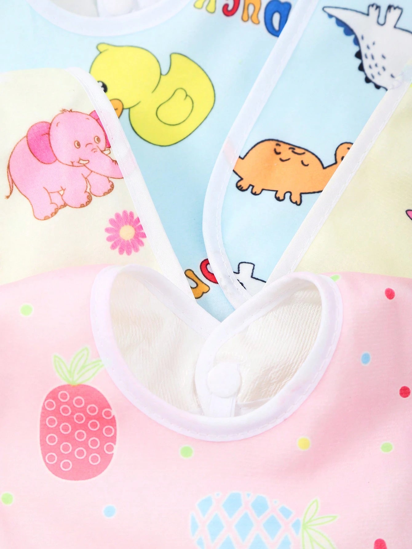 6pcs/Set Random Pattern Crystal Velvet U-Shaped Baby Bibs, Infant Feeding Burp Cloths