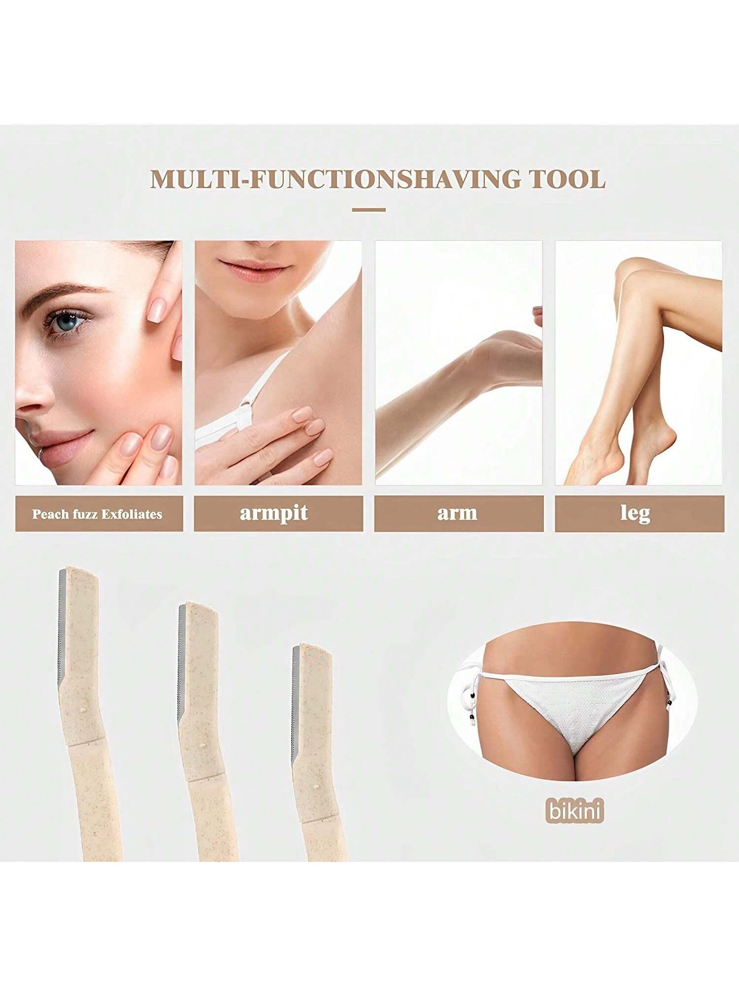 6pcs Women's Eyebrow Razors, Women's Facial Care Razors, Women's Whole Body Hair Removal Razors, Multi-Purpose Facial Hair Remover Disposable Blades Eyebrow Grooming Tools, Hair Products And Accessori