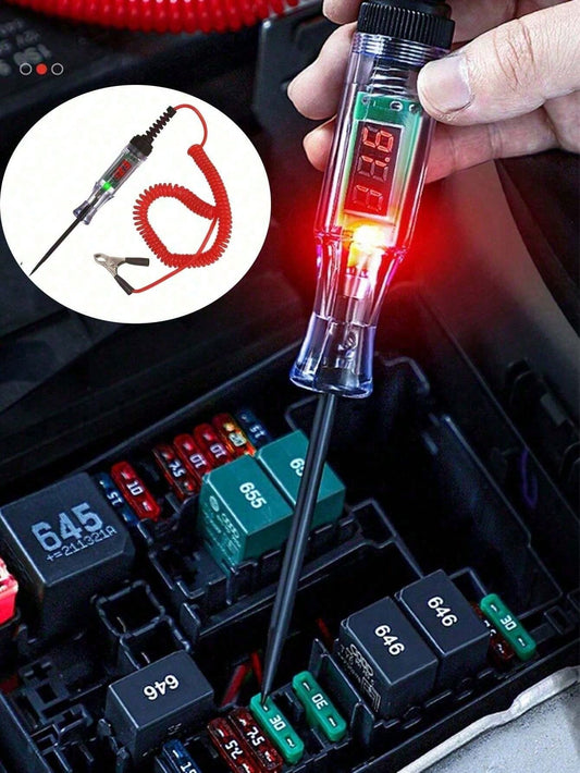 6V 12V 24V DC Car Truck Voltage Tester, Digital Display, Long Probe Pen, Bulb, Automotive Diagnostic Tool, Car Repair