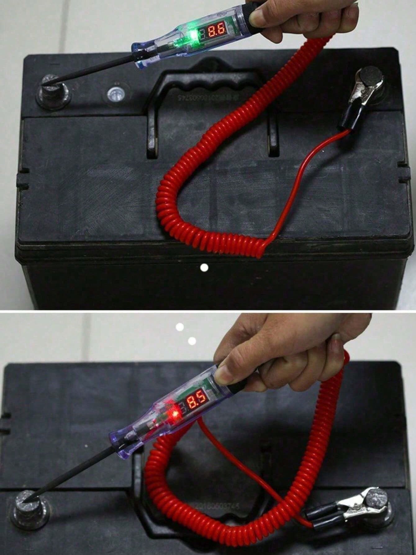 6V 12V 24V DC Car Truck Voltage Tester, Digital Display, Long Probe Pen, Bulb, Automotive Diagnostic Tool, Car Repair
