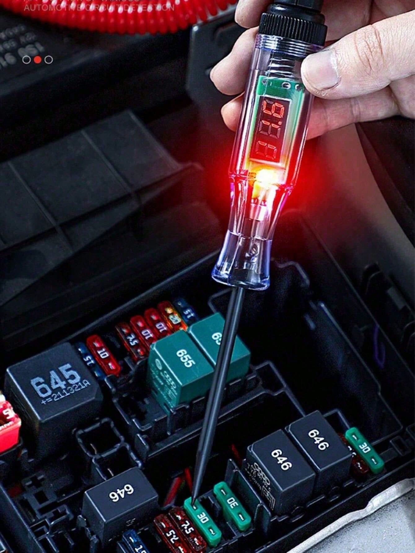 6V 12V 24V DC Car Truck Voltage Tester, Digital Display, Long Probe Pen, Bulb, Automotive Diagnostic Tool, Car Repair