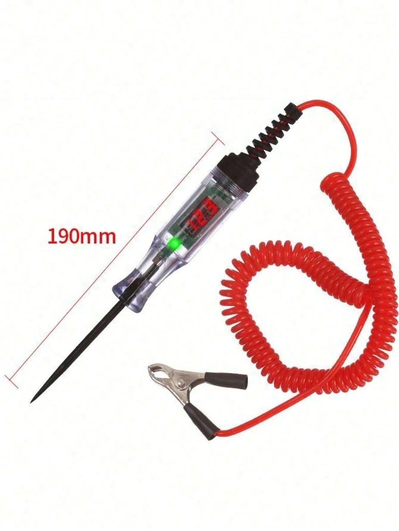 6V 12V 24V DC Car Truck Voltage Tester, Digital Display, Long Probe Pen, Bulb, Automotive Diagnostic Tool, Car Repair