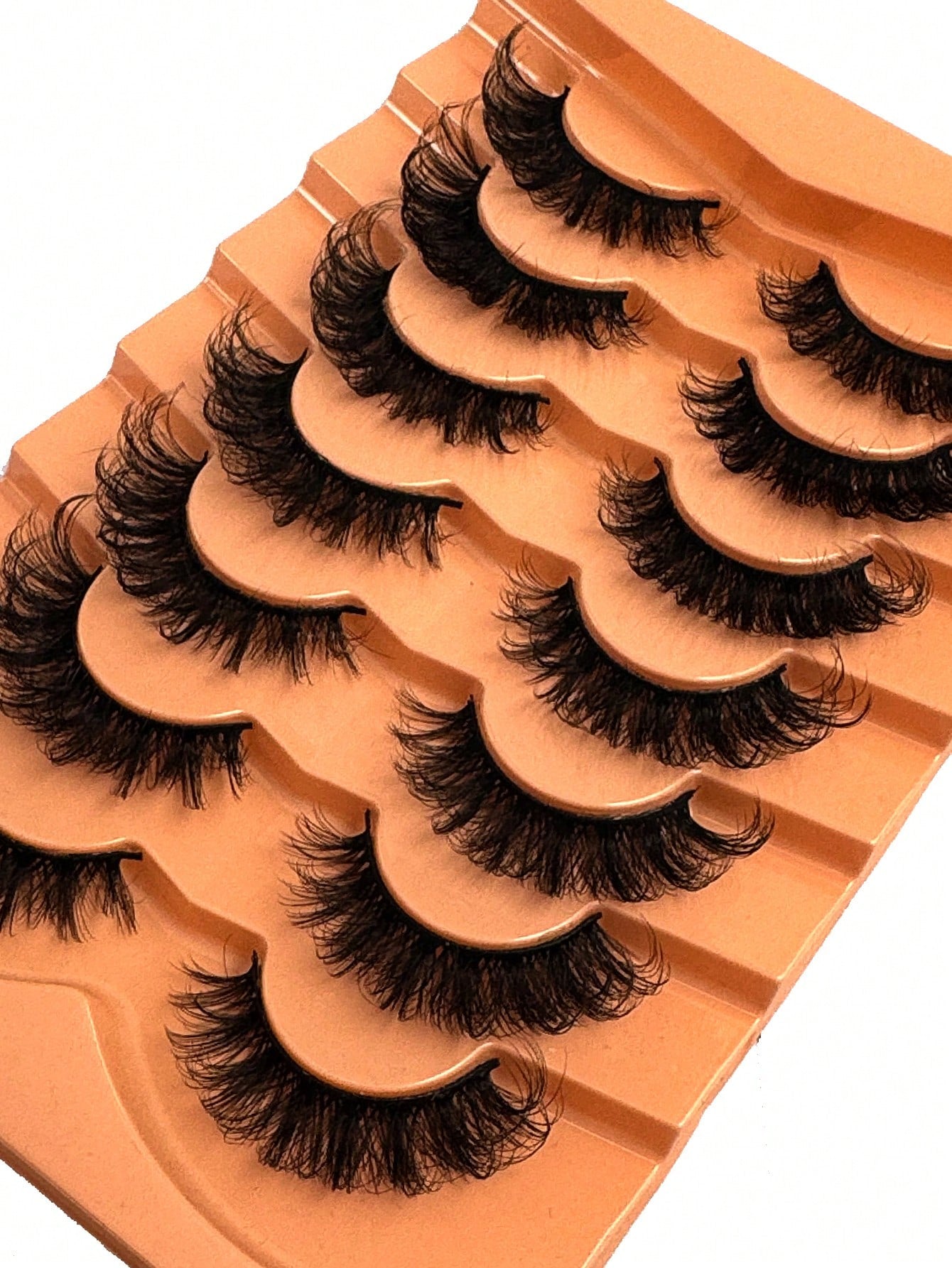7 Pairs Of Faux Mink Fluffy Russian Volume DD Curl False Eyelashes, Dramatic Mink Lashes For Long Lasting Cat Eye & Corner Lift, Suitable For Beginners, Reusable Strip Lashes,Lashes,Eyelashes,Fake Las