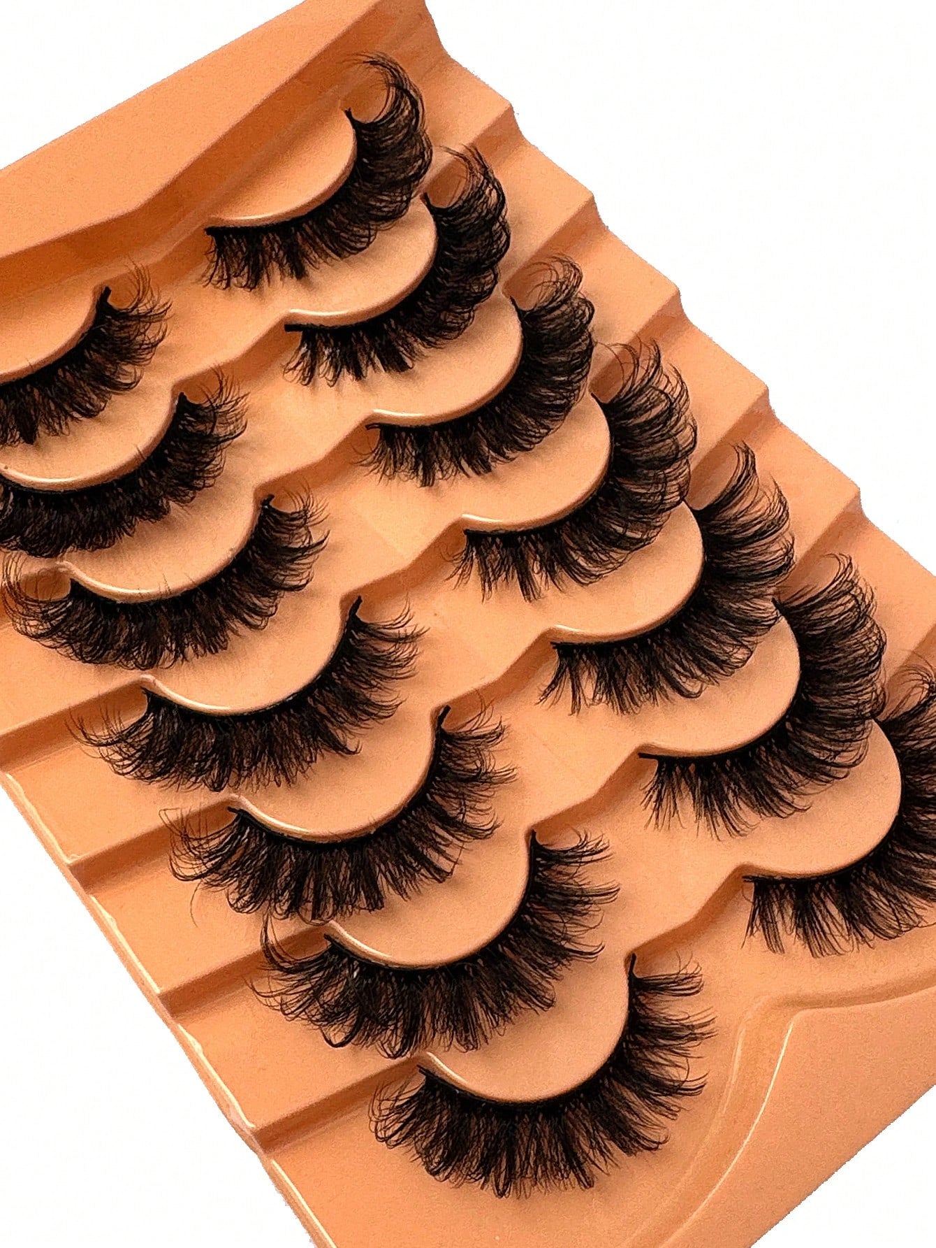 7 Pairs Of Faux Mink Fluffy Russian Volume DD Curl False Eyelashes, Dramatic Mink Lashes For Long Lasting Cat Eye & Corner Lift, Suitable For Beginners, Reusable Strip Lashes,Lashes,Eyelashes,Fake Las