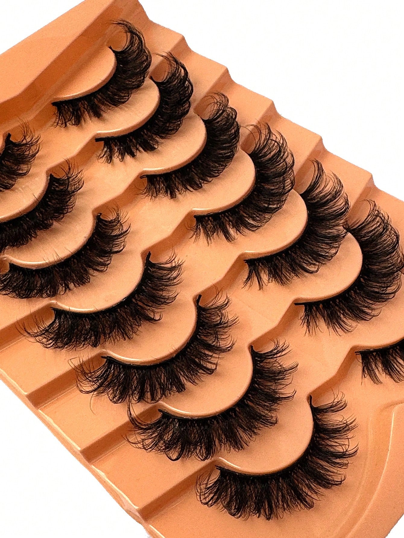 7 Pairs Of Faux Mink Fluffy Russian Volume DD Curl False Eyelashes, Dramatic Mink Lashes For Long Lasting Cat Eye & Corner Lift, Suitable For Beginners, Reusable Strip Lashes,Lashes,Eyelashes,Fake Las