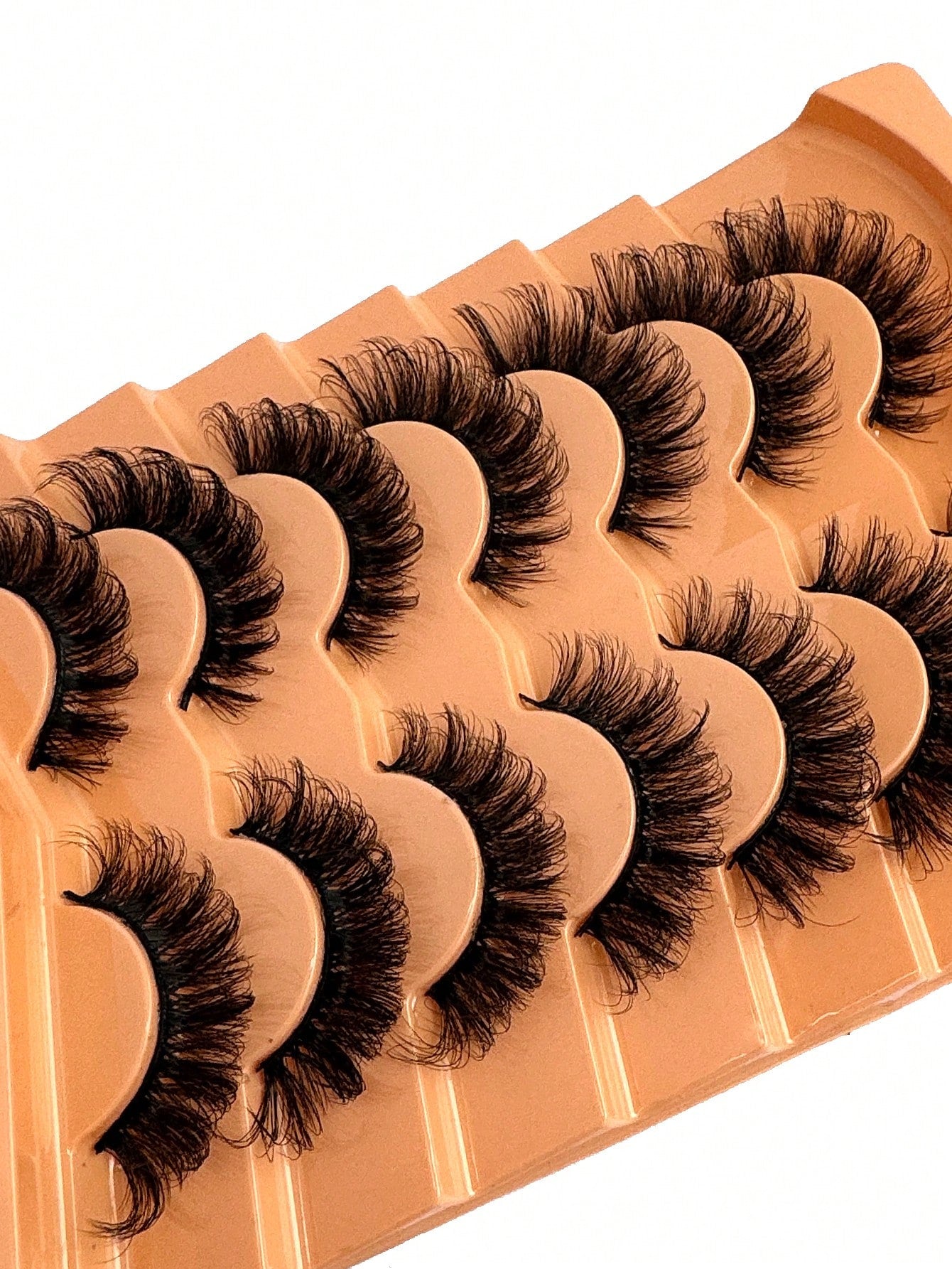 7 Pairs Of Faux Mink Fluffy Russian Volume DD Curl False Eyelashes, Dramatic Mink Lashes For Long Lasting Cat Eye & Corner Lift, Suitable For Beginners, Reusable Strip Lashes,Lashes,Eyelashes,Fake Las