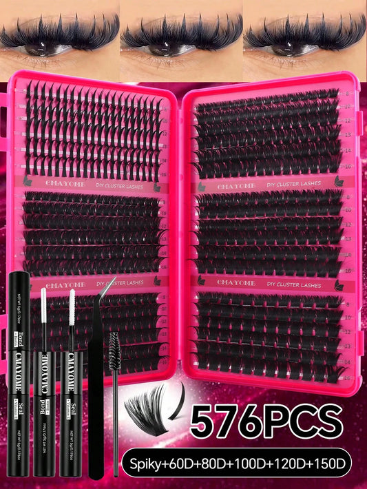 720/684/648/200pcs Multi-Style D-Curl Eyelash Cluster Set, 8-16mm Large Capacity Individual Lashes. Easy For DIY Daily Makeup Use At Home. Suitable For Date, Travel, Photography, Wedding, Holiday And