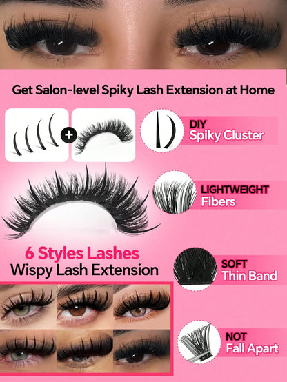 720/684/648/200pcs Multi-Style D-Curl Eyelash Cluster Set, 8-16mm Large Capacity Individual Lashes. Easy For DIY Daily Makeup Use At Home. Suitable For Date, Travel, Photography, Wedding, Holiday And