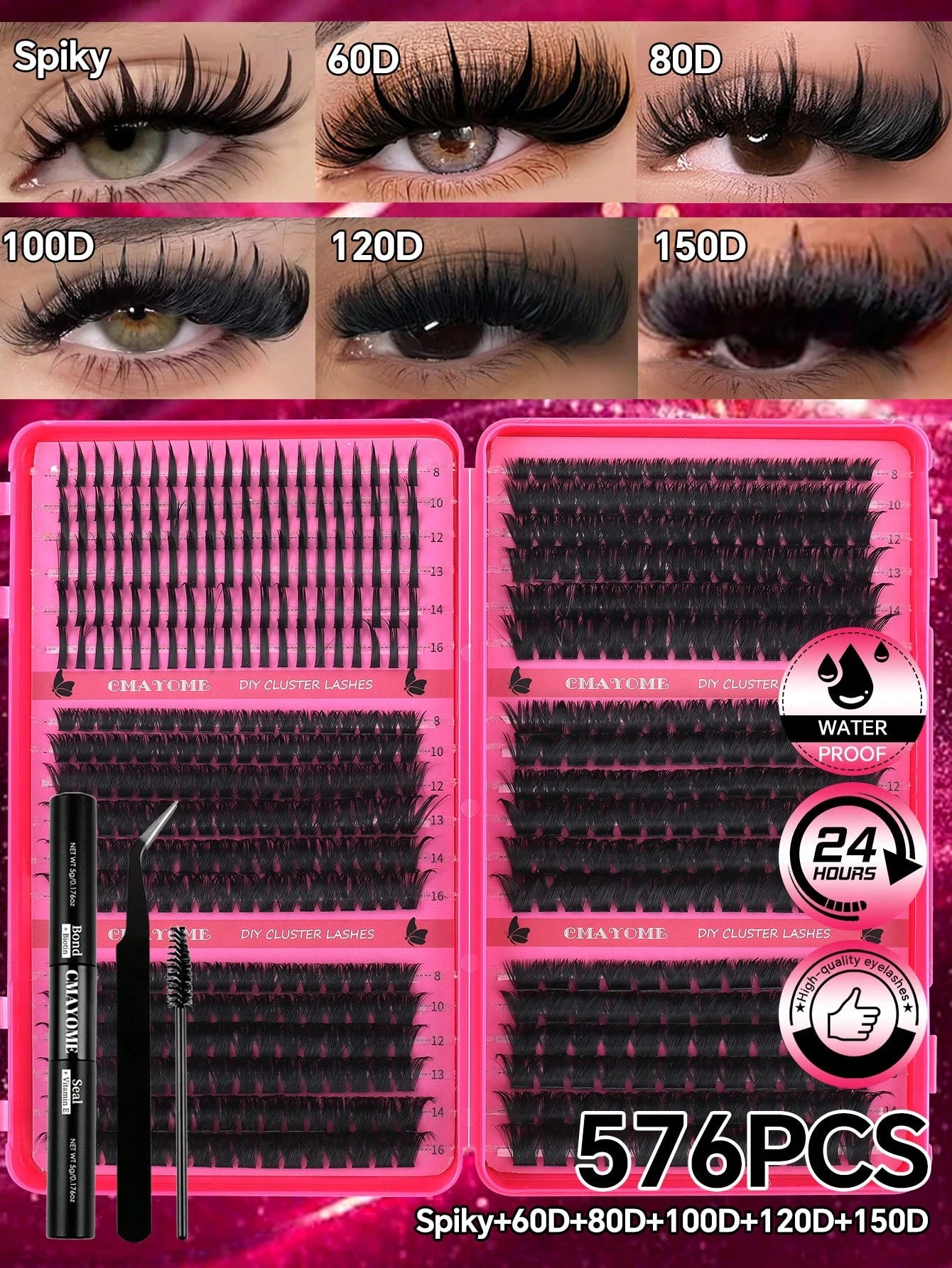 720/684/648/200pcs Multi-Style D-Curl Eyelash Cluster Set, 8-16mm Large Capacity Individual Lashes. Easy For DIY Daily Makeup Use At Home. Suitable For Date, Travel, Photography, Wedding, Holiday And