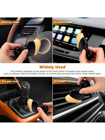 7pcs Car Interior Cleaning Kit, Includes Cleaning Gel, Soft Microfiber Cloth, Vent Duster, Car Cleaning Clay, Detail Cleaning Brush Accessories, Suitable For Car Decor, Sedan, Truck, SUV, RV, Etc.