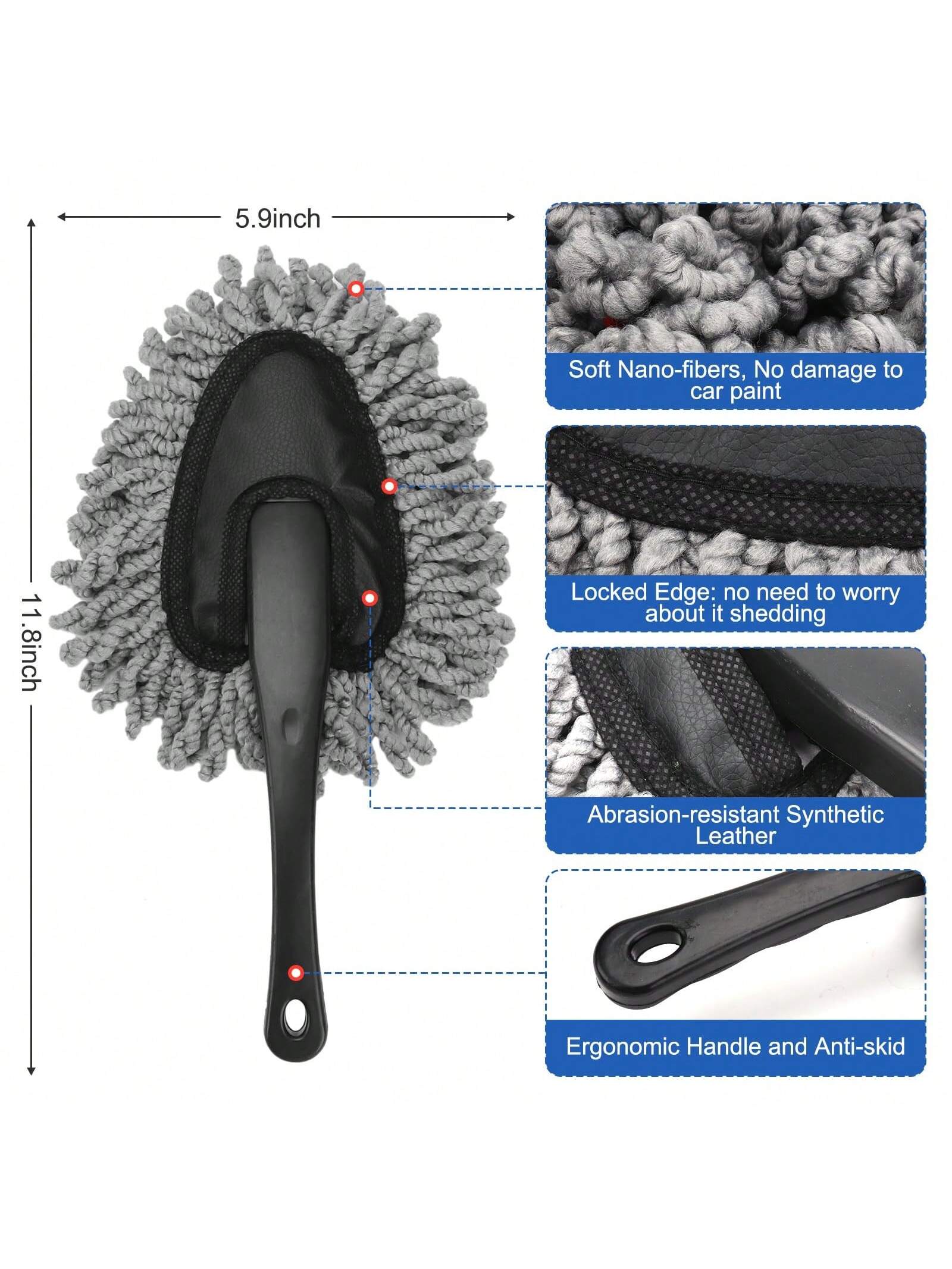 7pcs Car Interior Cleaning Kit, Includes Cleaning Gel, Soft Microfiber Cloth, Vent Duster, Car Cleaning Clay, Detail Cleaning Brush Accessories, Suitable For Car Decor, Sedan, Truck, SUV, RV, Etc.