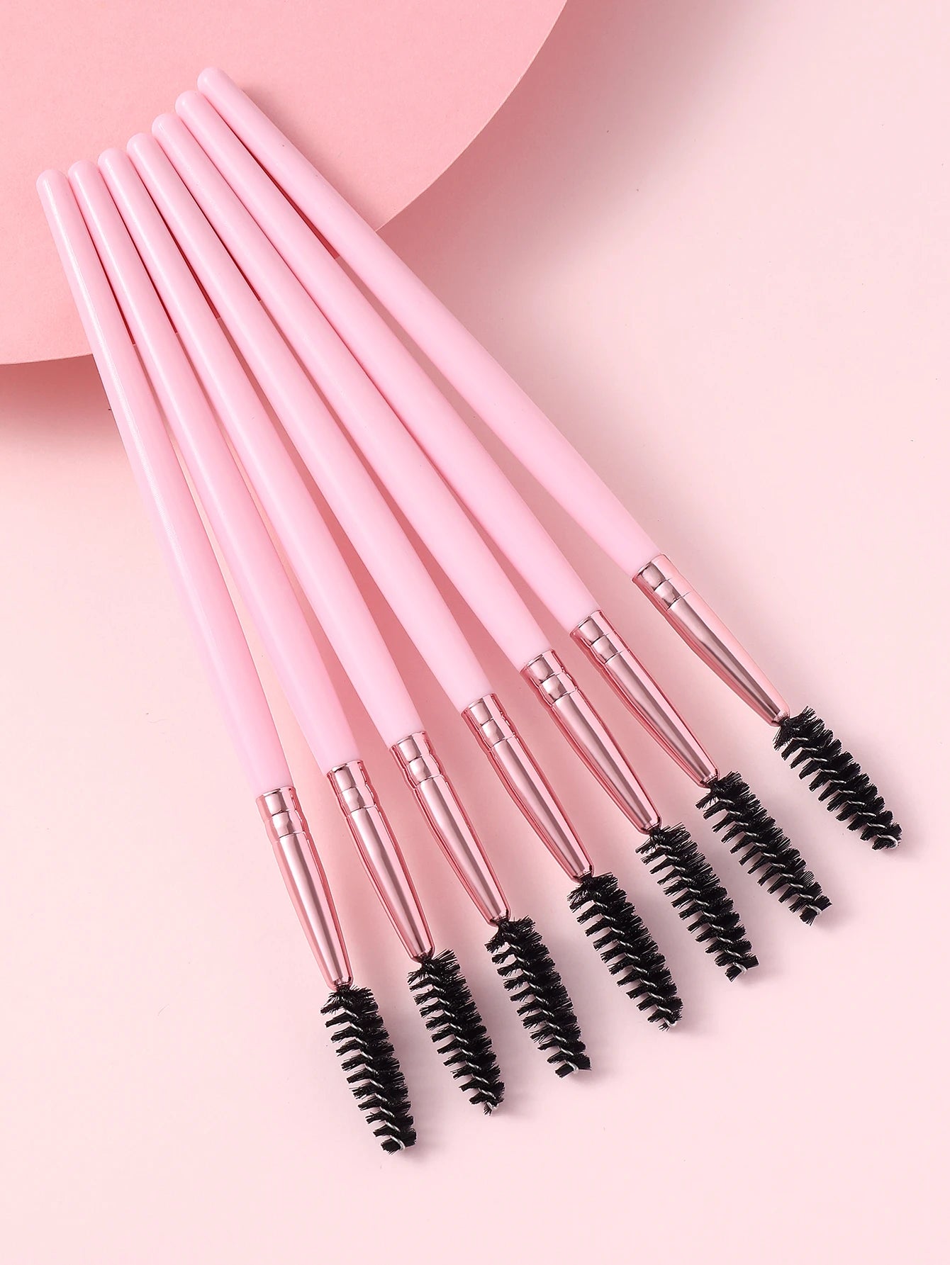 7PCS Eye Pink Stick Mascara Brush Is Suitable For Eyebrow And Eyelash Extender, Which Can Be Used Repeatedly