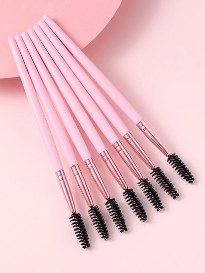 7PCS Eye Pink Stick Mascara Brush Is Suitable For Eyebrow And Eyelash Extender, Which Can Be Used Repeatedly