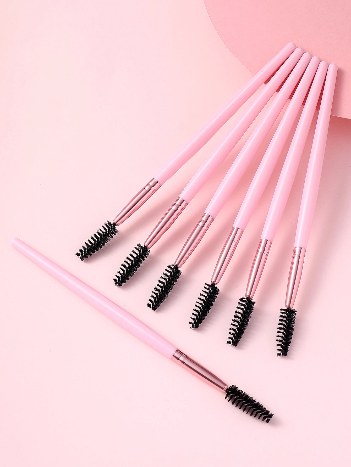 7PCS Eye Pink Stick Mascara Brush Is Suitable For Eyebrow And Eyelash Extender, Which Can Be Used Repeatedly