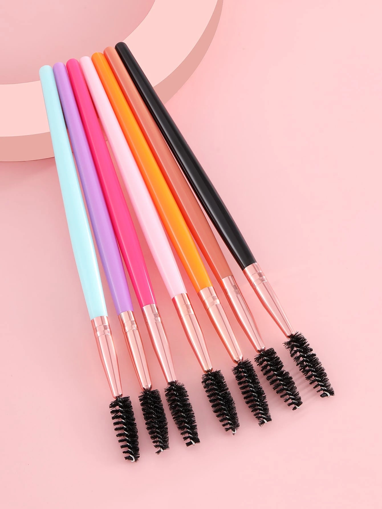 7PCS Eye Pink Stick Mascara Brush Is Suitable For Eyebrow And Eyelash Extender, Which Can Be Used Repeatedly