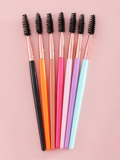 7PCS Eye Pink Stick Mascara Brush Is Suitable For Eyebrow And Eyelash Extender, Which Can Be Used Repeatedly