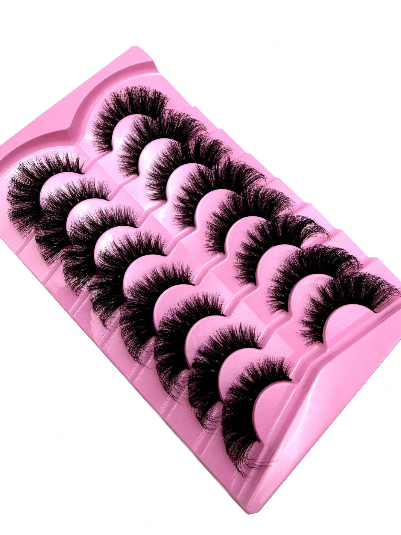 8 Pairs Upgraded Fox Eye Lashes, Cute Natural Look Faux Mink Fluffy Thick Cat Eye Lashes, 3D Natural Wispy Crossed Cartoon Lashes, Eyelash Extension