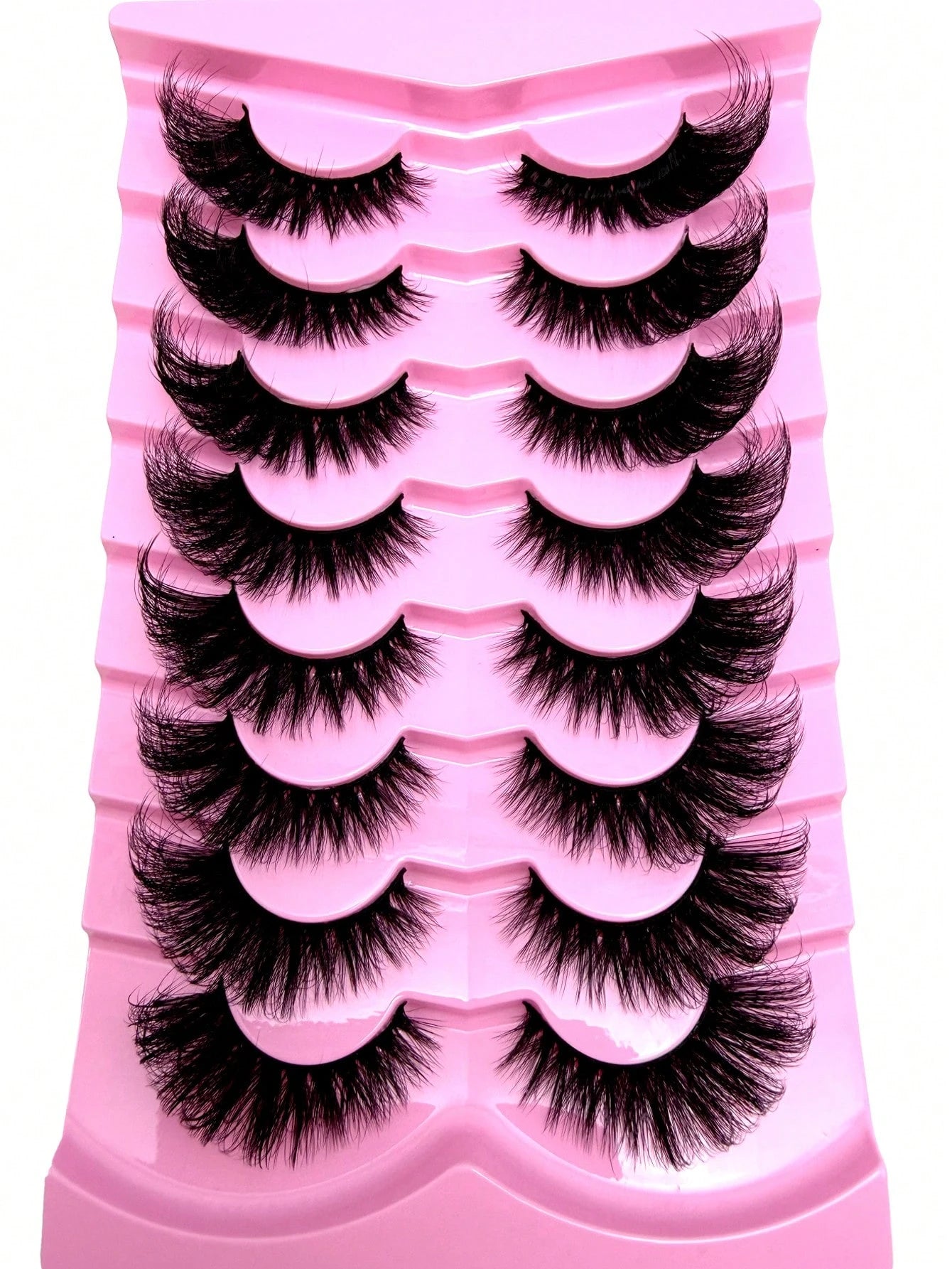 8 Pairs Upgraded Fox Eye Lashes, Cute Natural Look Faux Mink Fluffy Thick Cat Eye Lashes, 3D Natural Wispy Crossed Cartoon Lashes, Eyelash Extension