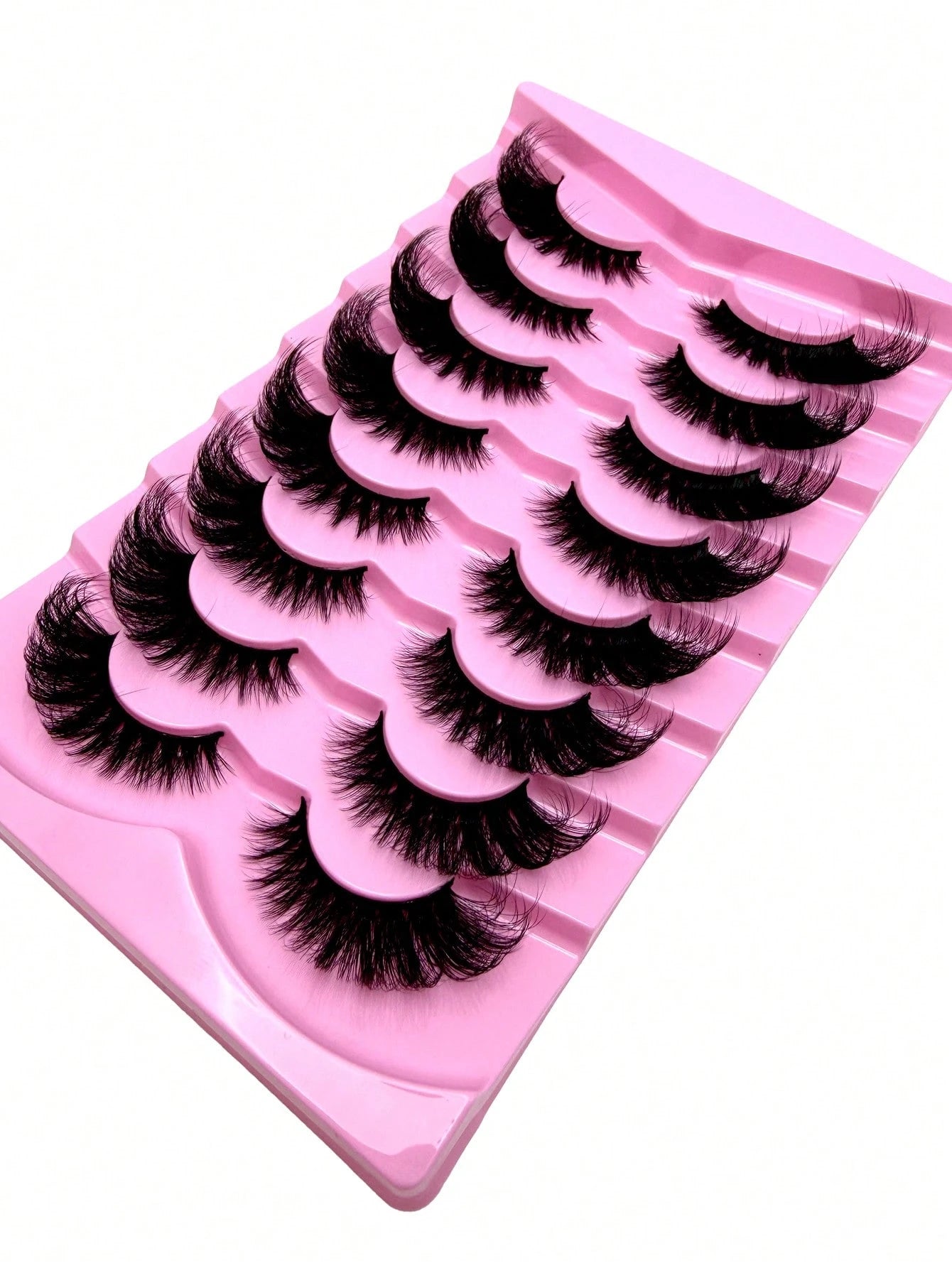 8 Pairs Upgraded Fox Eye Lashes, Cute Natural Look Faux Mink Fluffy Thick Cat Eye Lashes, 3D Natural Wispy Crossed Cartoon Lashes, Eyelash Extension