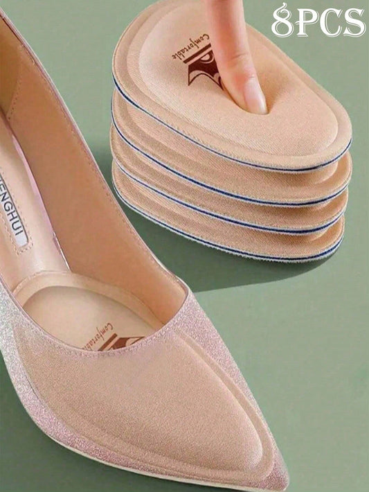 8 Pairs Women's Non-Slip Breathable Heel Grips, Sweat-Absorbing Insoles Suitable For High Heels, Prevent Slipping And Pain, Adjust Loose Shoes, Suitable For Pointed Toe Shoes Foot Care