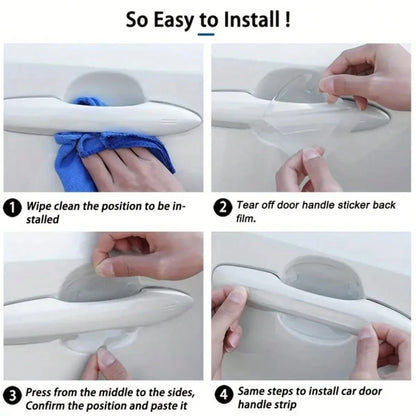 8PCS Door Handle Sticker, Scratch-Proof Car Door Protective Sticker, Door Bowl Protective Film
