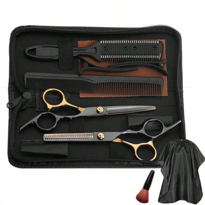 8Pcs/Set Premium Stainless Haircutting Scissors Set- Razor Sharp Professional Barber Shears, Durable Thinning Shears, Versatile Blending For Stylish Cuts-Perfect For Barbers & Home Stylists,Hair Tool