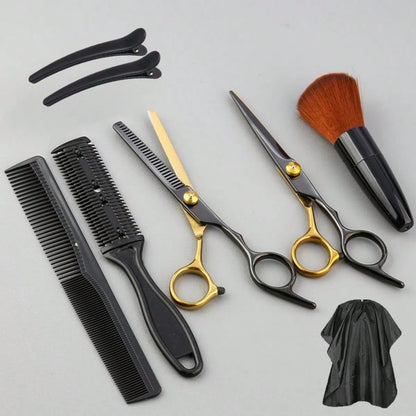 8Pcs/Set Premium Stainless Haircutting Scissors Set- Razor Sharp Professional Barber Shears, Durable Thinning Shears, Versatile Blending For Stylish Cuts-Perfect For Barbers & Home Stylists,Hair Tool