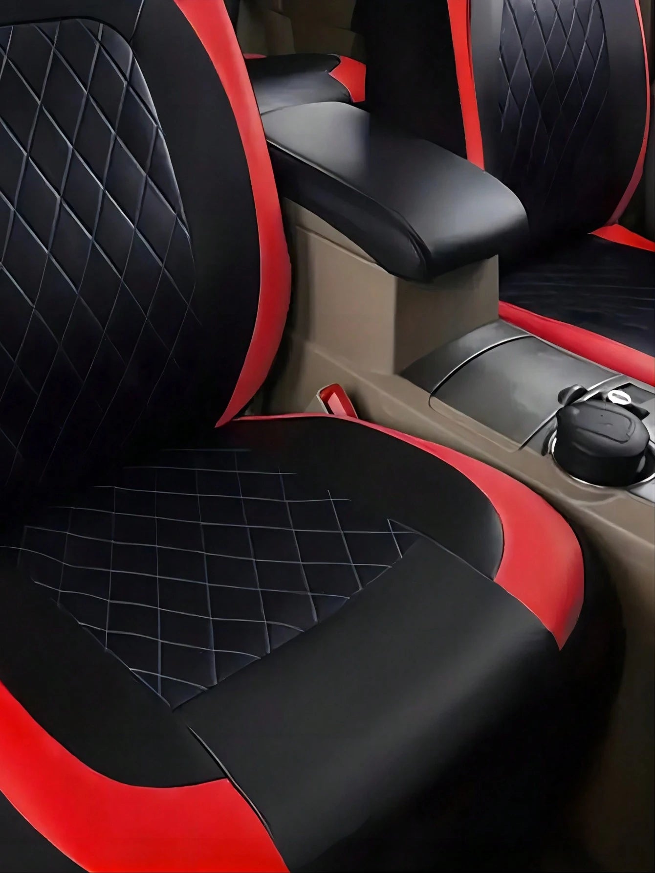 9pcs Car Seat Cover Set 5-Seat Universal PVC Leather 4mm Sponge Four Seasons Universal, Including 2 Front Seat Covers, 1 Backrest Cover, 1 Rear Seat Cover, 5 Headrest Covers,Car Seat Cover Full Set