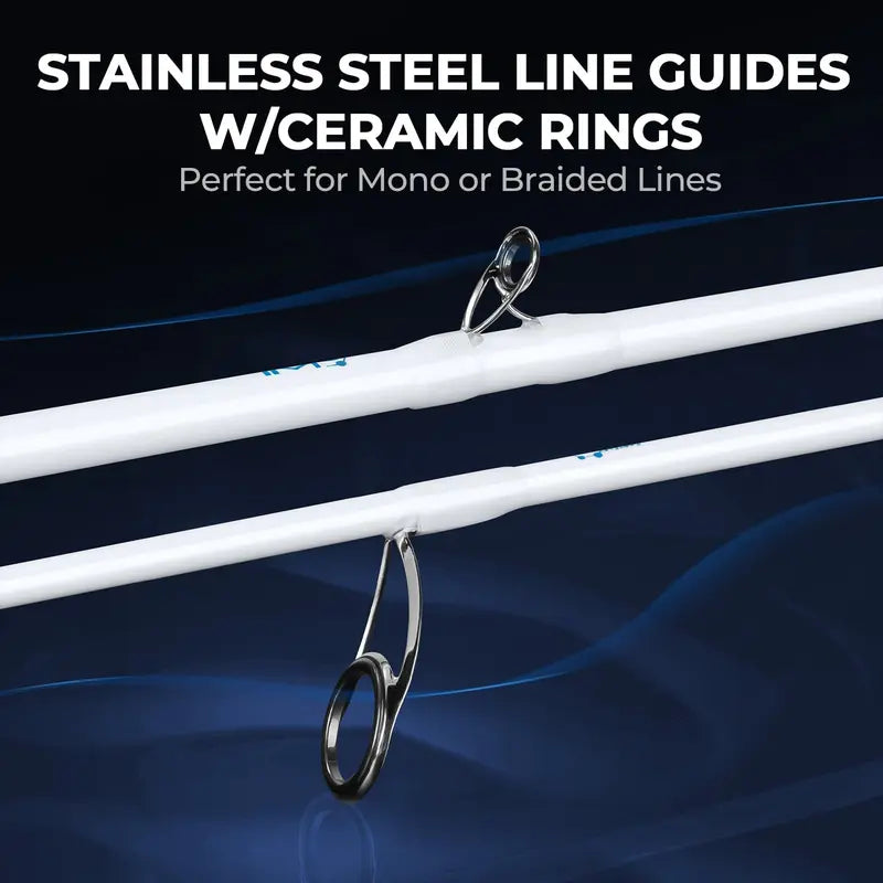 Casting Rod & Reel Combo, IM6 Graphite 2-Piece Blank, Stainless Steel Guides, EVA Handle, Sensitive Fishing Combo