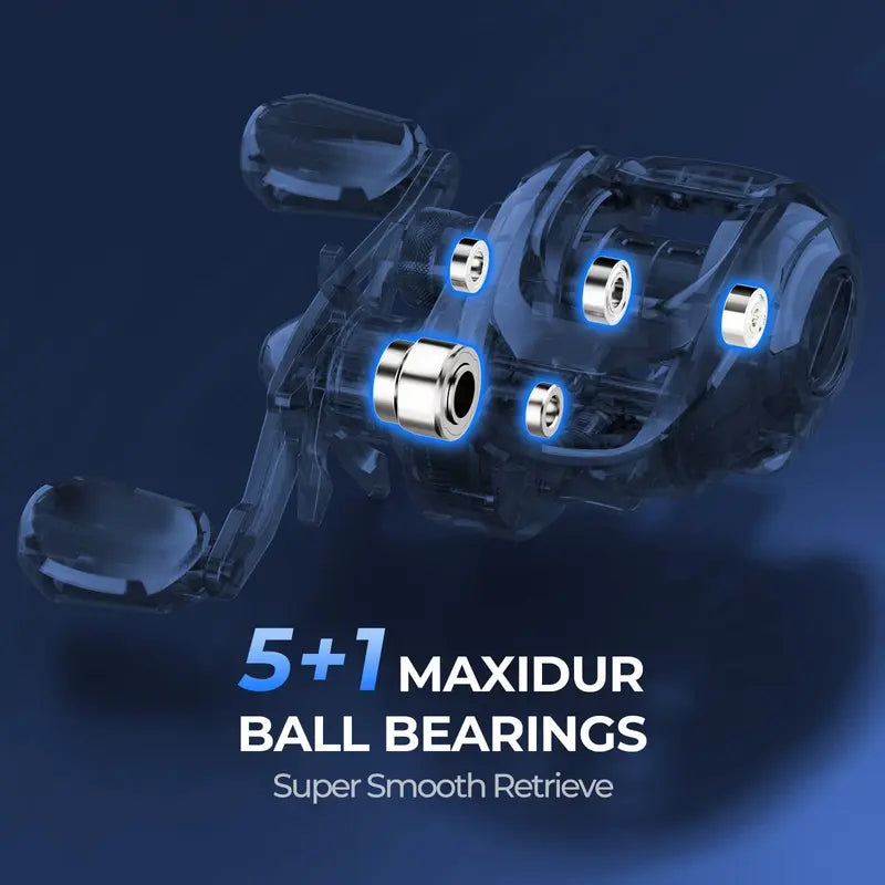 Casting Rod & Reel Combo, IM6 Graphite 2-Piece Blank, Stainless Steel Guides, EVA Handle, Sensitive Fishing Combo
