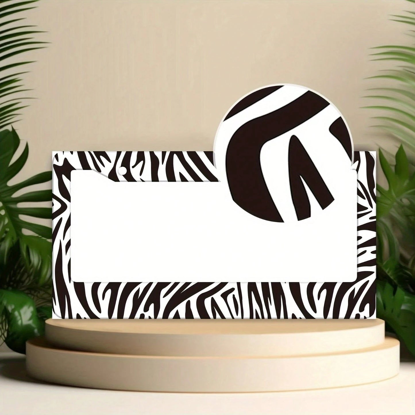 A Zebra-Pattern License Plate Frame Designed As A Vehicle Decorative Cover.This Aluminum Bracket Holder Is Rust-Proof, Noise-Proof, And Weather-Resistant, Suitable For Standard American License Plates