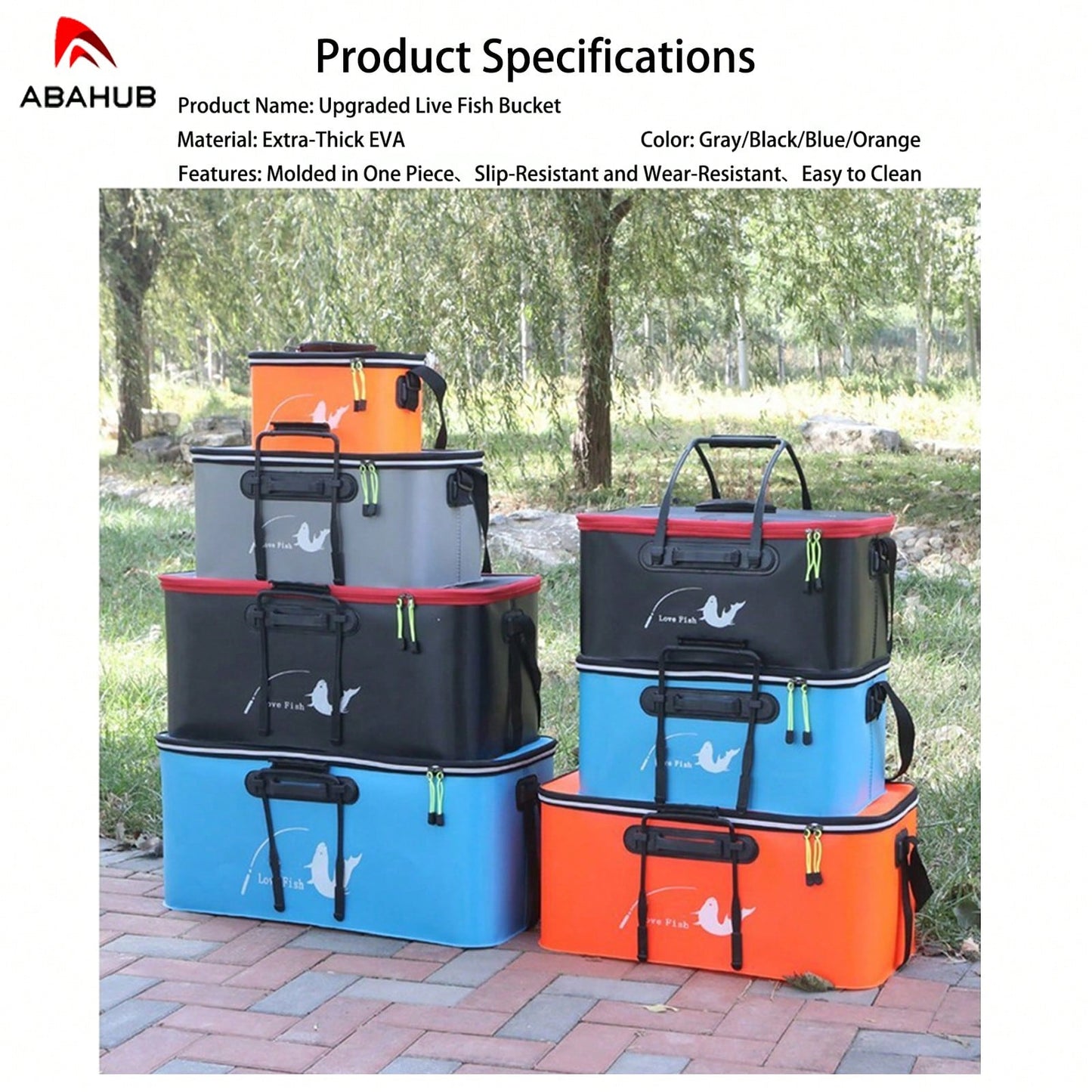 ABAHUB EVA Foldable Thickened Fishing Box, Multi-Functional Handheld Fishing Gear Storage And Fish Bucket.