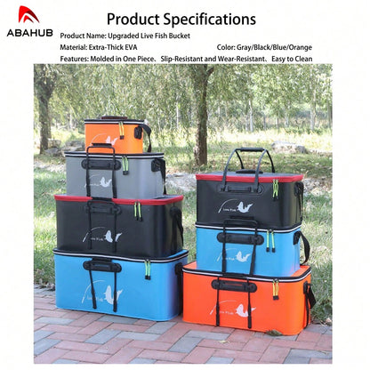 ABAHUB EVA Foldable Thickened Fishing Box, Multi-Functional Handheld Fishing Gear Storage And Fish Bucket.
